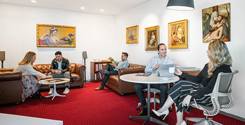 Coworking at 1717 Pennsylvania Avenue, Washington, clients enjoying the super-fast secure WiFi